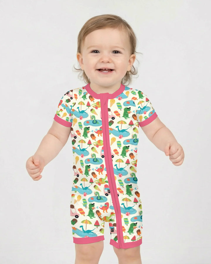 Dino Summer Splash Bamboo Shorty Zippy