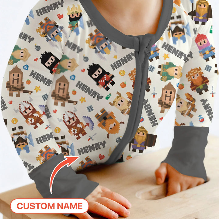 Blocky Buddy Squad Custom Name Bamboo Convertible Zippy