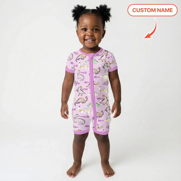Custom Name Mardi Gras Saurus Bamboo Shorty Zippy