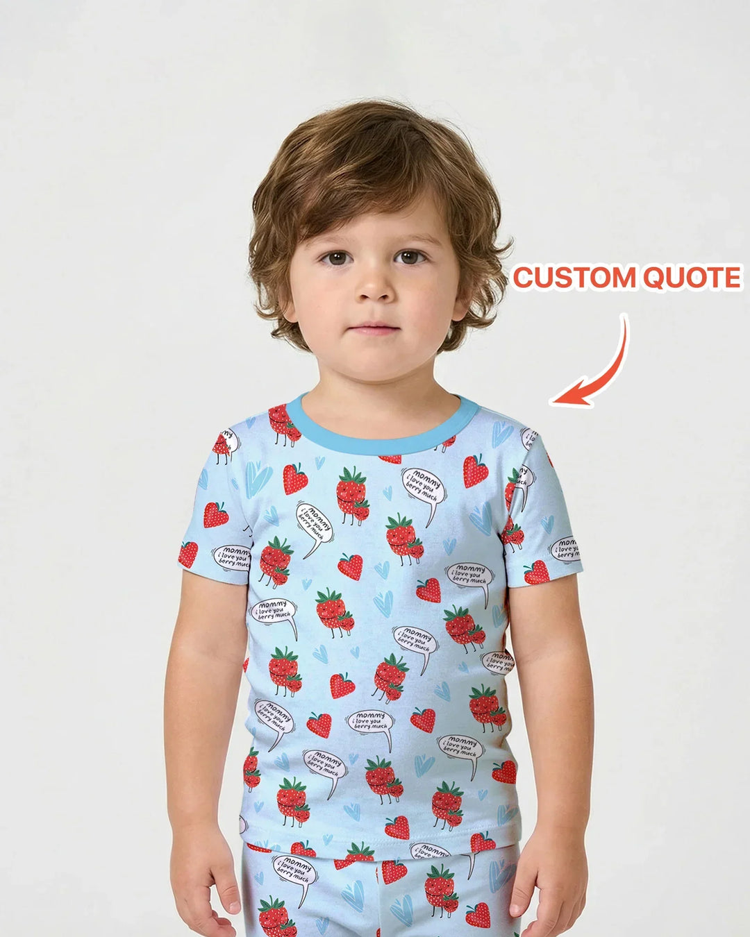 I love you berry much Bamboo Two Piece Short Sleeve Shorts Pajama Set