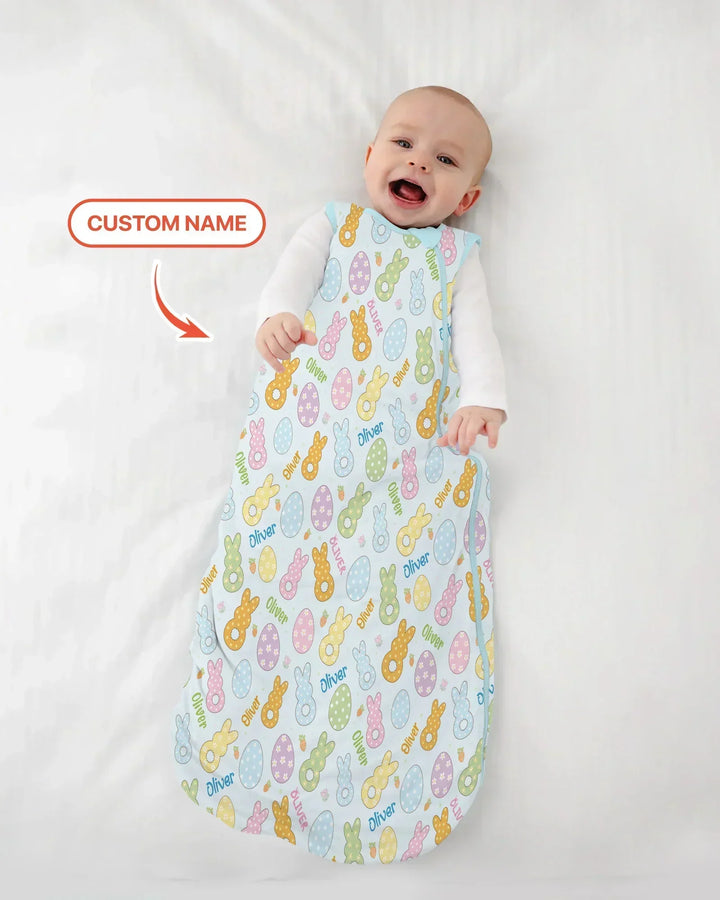 Custom Name Spring Pastel Easter Bamboo Sleep Bag