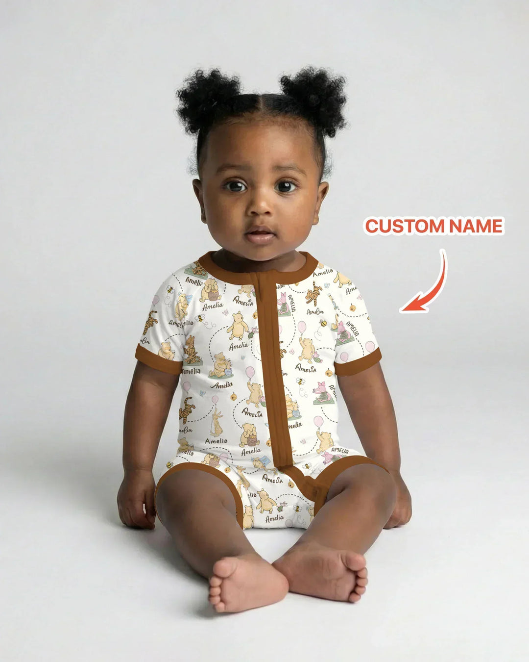 Once Upon A Bear Custom Name Bamboo Shorty Zippy