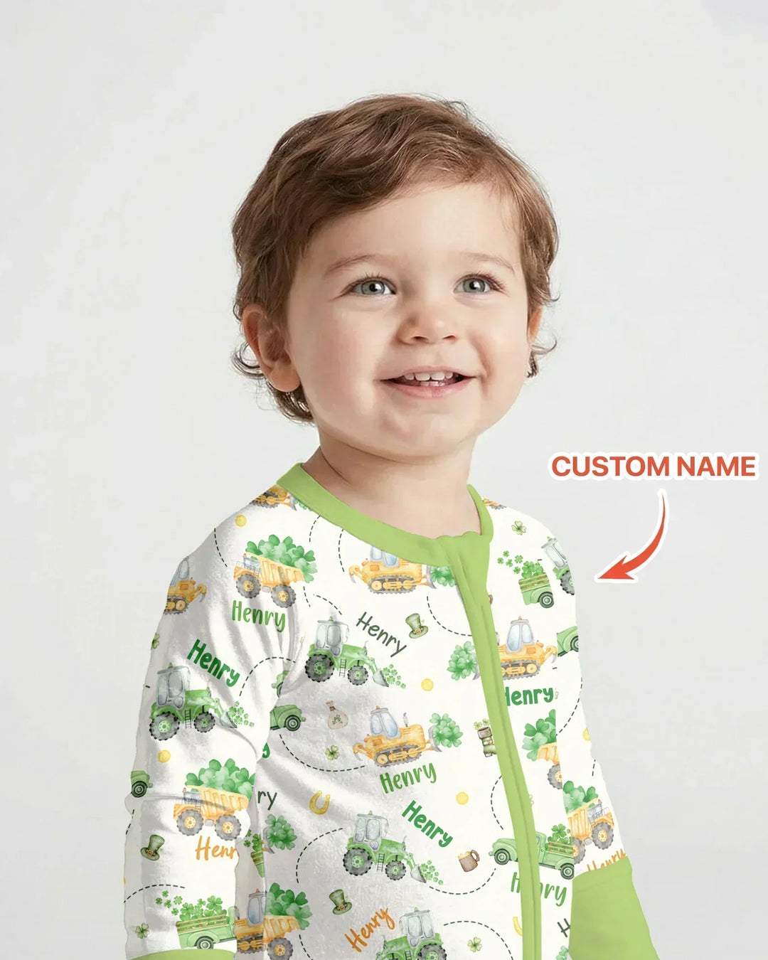 Construction St. Patrick's Day Custom Name Bamboo Convertible Zippy