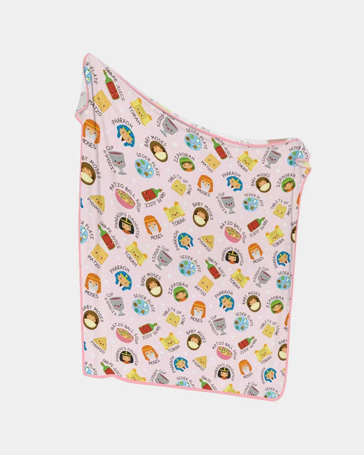 Cute Passover Characters Bamboo Blanket