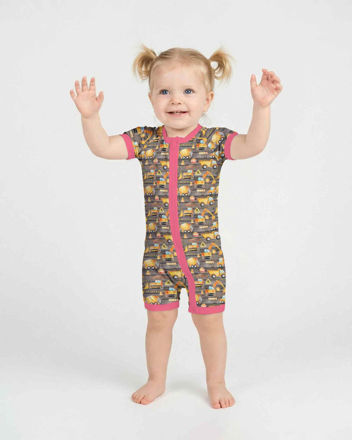 Construction Vehicles Bamboo Shorty Zippy