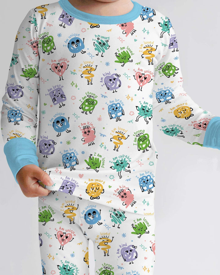 Positive Affirmations Bamboo Two Piece Long Sleeve Pajama Set