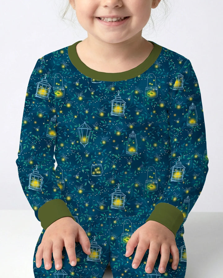 Firefly Lantern Night Bamboo Two Piece Long Sleeve Pajama Set