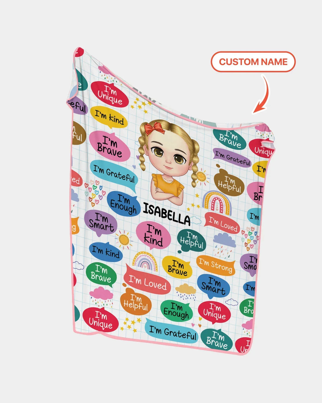 Personalized I'm Kind I'm Brave Bamboo Blanket