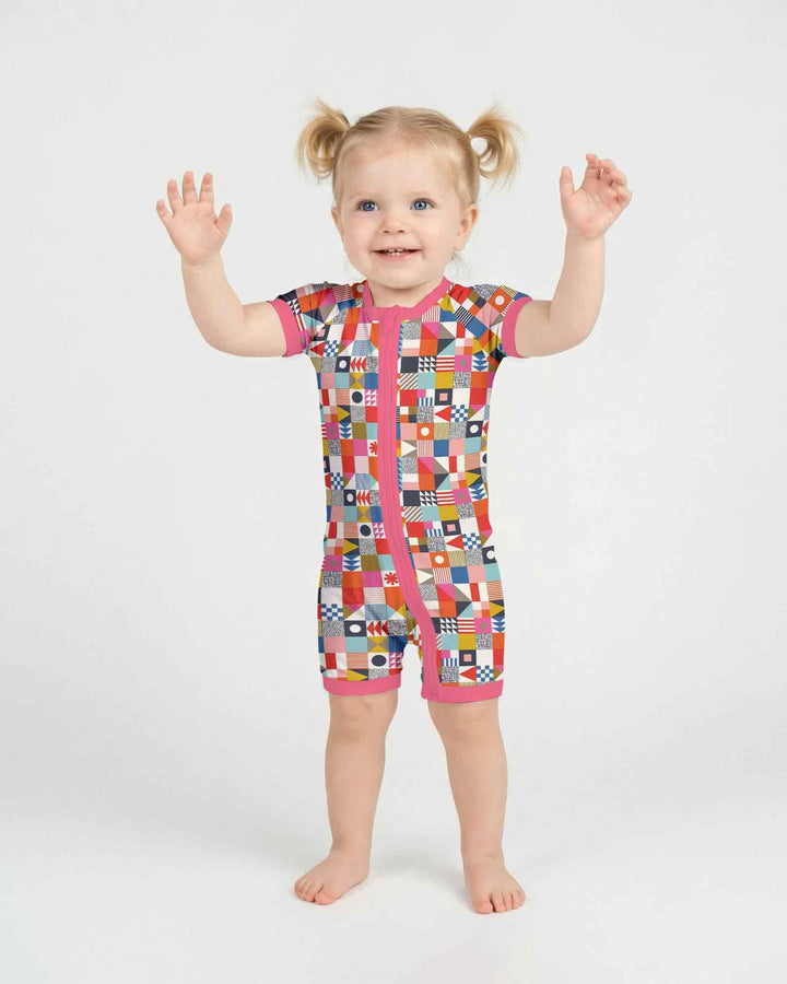 Playful Shapes Bamboo Shorty Zippy
