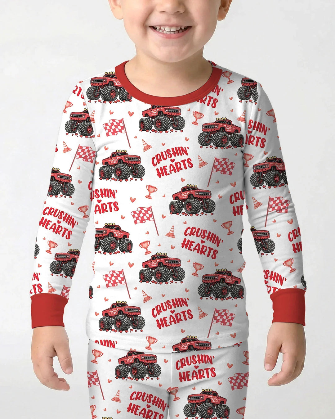 Crushin Hearts Bamboo Two Piece Long Sleeve Pajama Set