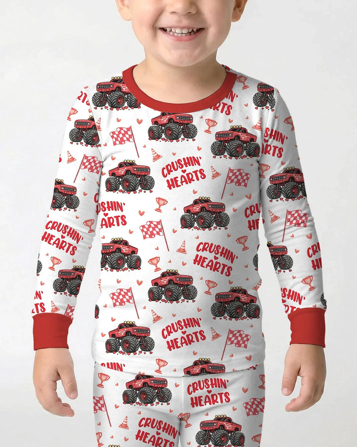 Crushin Hearts Bamboo Two Piece Long Sleeve Pajama Set