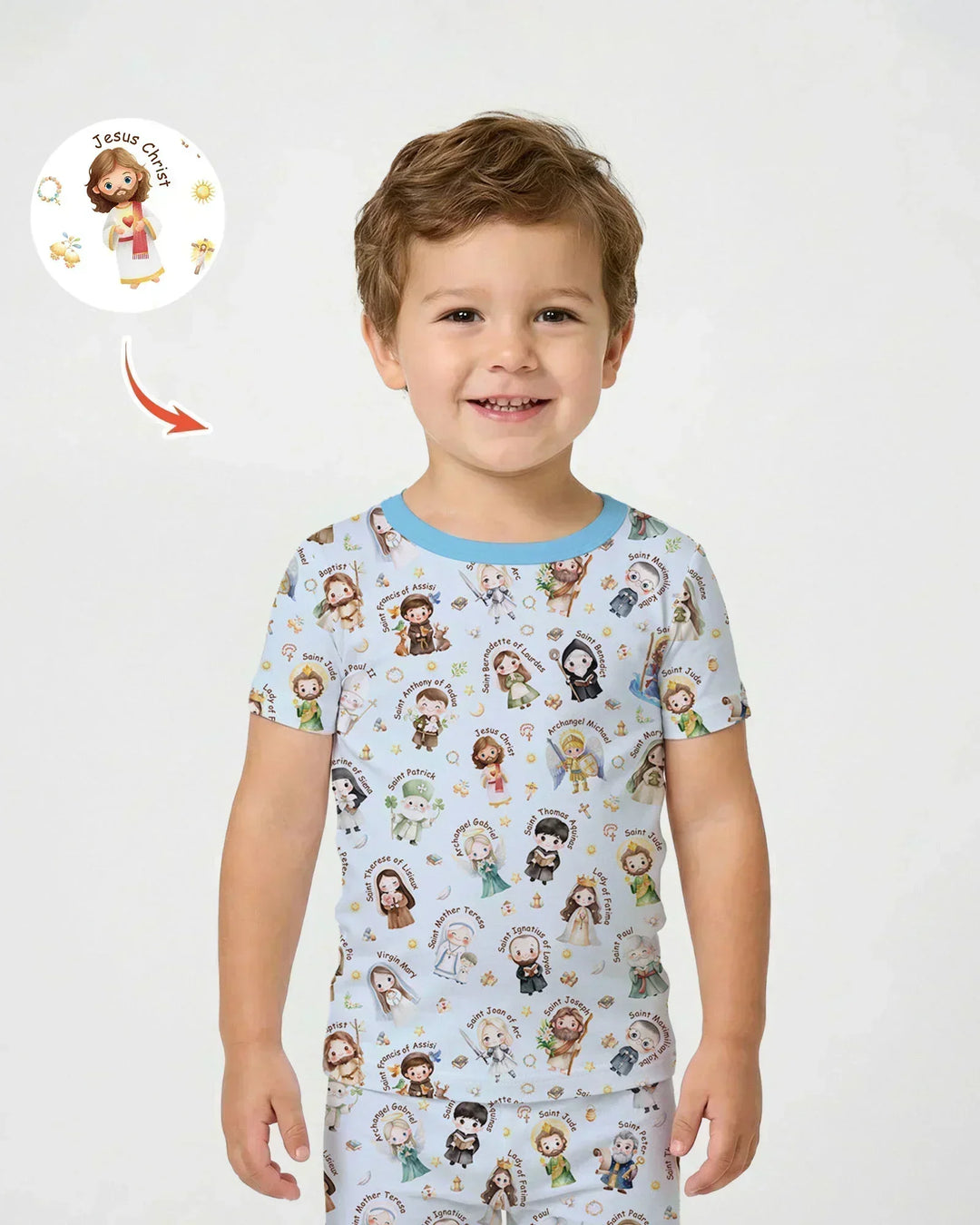 Little Saints Bamboo Two Piece Short Sleeve Pajama Set