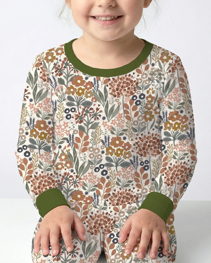 Autumn Meadow Botanicals Bamboo Two Piece Long Sleeve Pajama Set