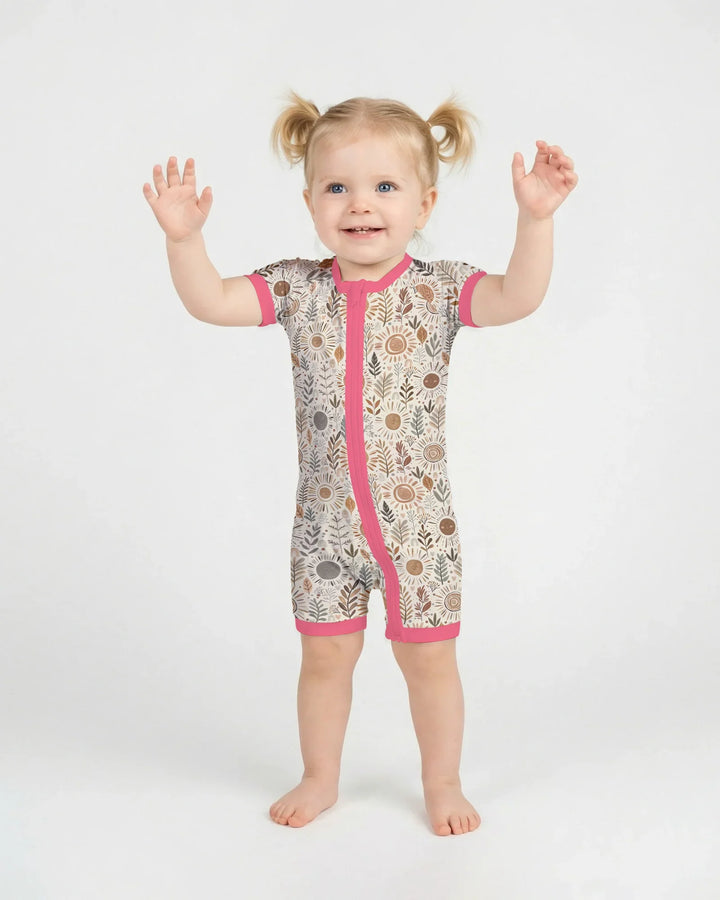 Boho Sunshine Garden Bamboo Shorty Zippy