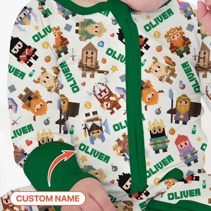 Blocky Buddy Squad Custom Name Bamboo Convertible Zippy