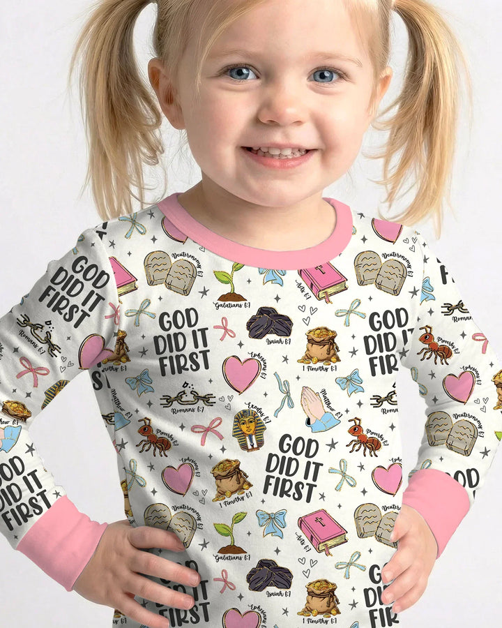 God Did It First Bamboo Two Piece Long Sleeve Pajama Set