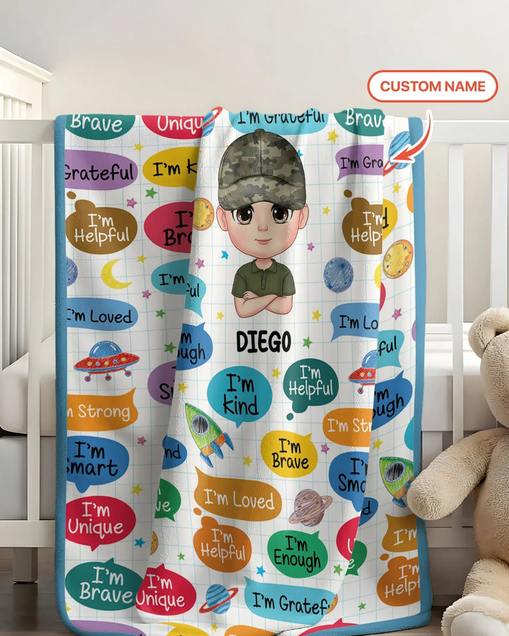 Personalized I'm Kind I'm Brave Bamboo Blanket