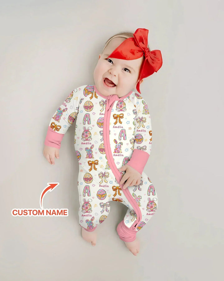 Happy Easter Custom Name Bamboo Convertible Zippy