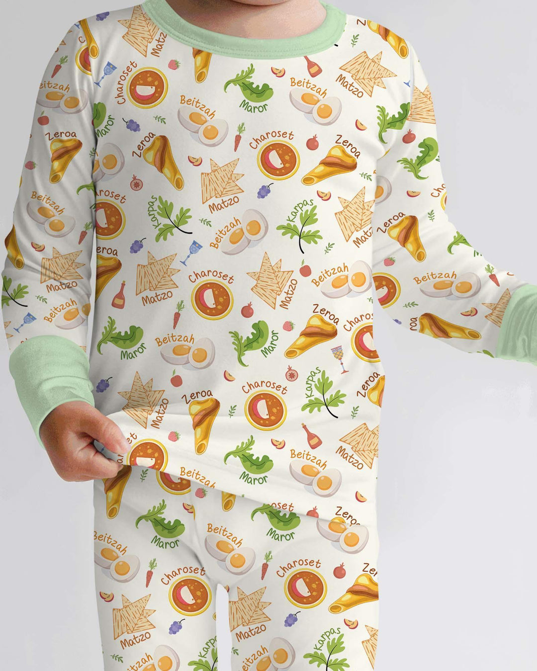 Happy Passover Family Matching Bamboo Two Piece Long Sleeve Pajama Set