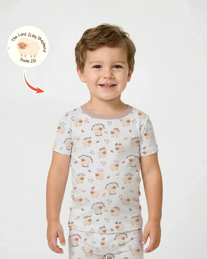 The Lord Is My Shepherd Baby Bamboo Two Piece Short Sleeve Pajama Set