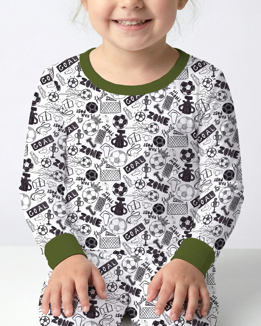 Soccer Doodle Bamboo Two Piece Long Sleeve Pajama Set