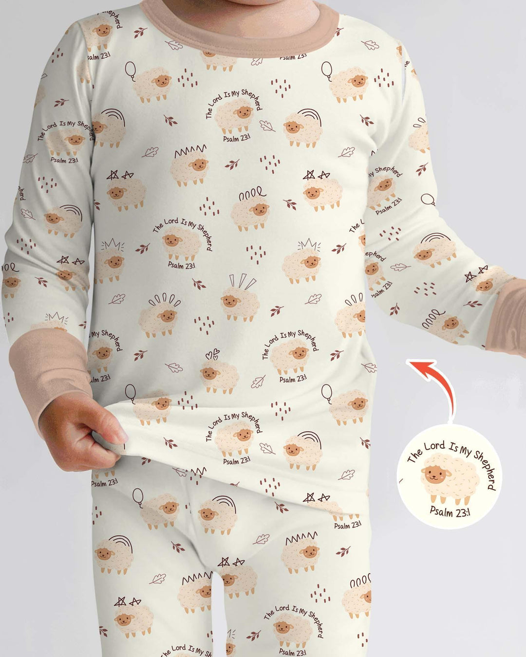 The Lord Is My Shepherd Baby Bamboo Two Piece Long Sleeve Pajama Set