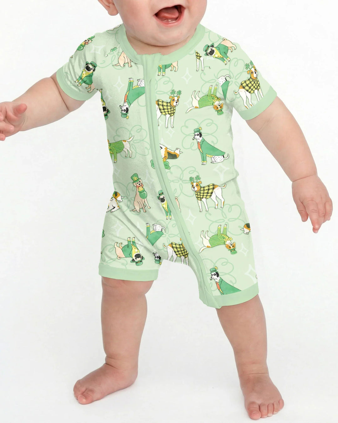St. Patrick's Day Puppies Bamboo Shorty Zippy