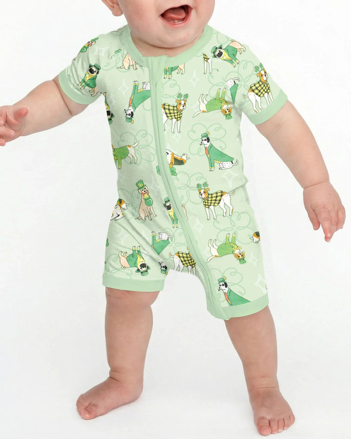St. Patrick's Day Puppies Bamboo Shorty Zippy