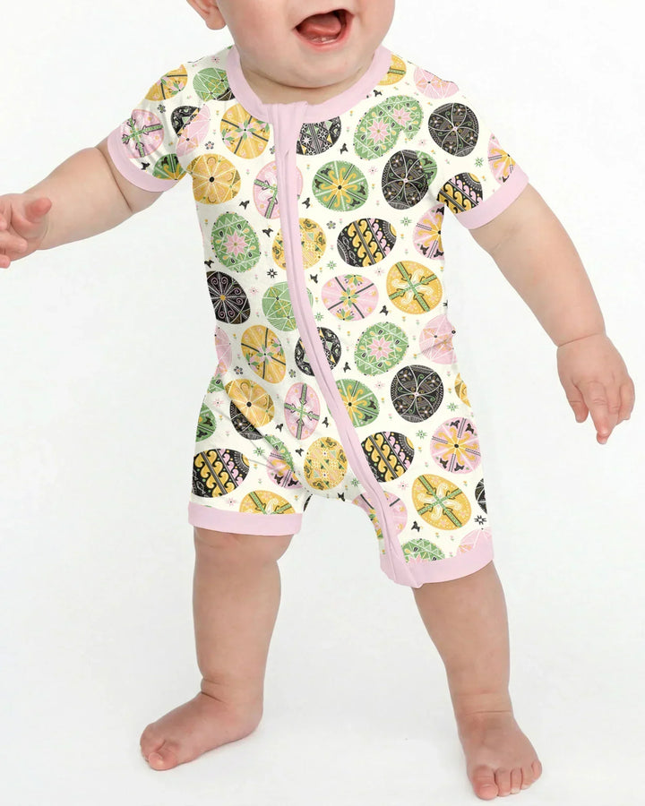 Pysanky Eggs Family Matching Bamboo Shorty Zippy