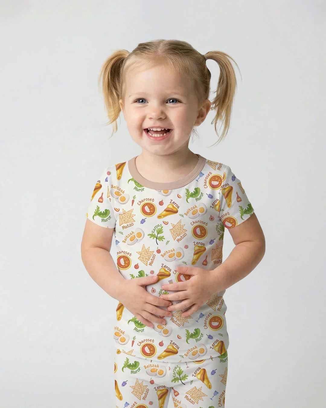 Happy Passover Family Matching Bamboo Two Piece Short Sleeve Pajama Set