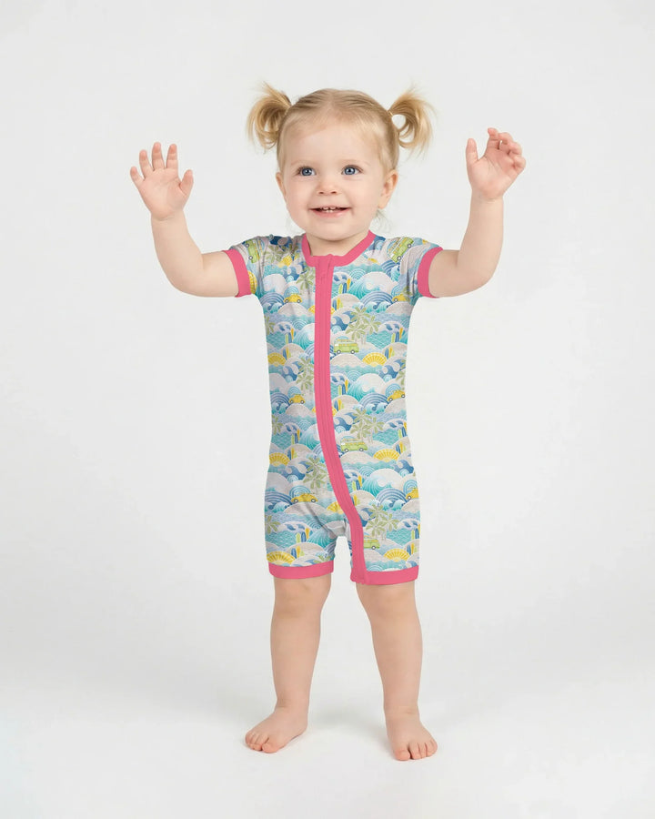 Coastal Road Trip Waves Surf Bamboo Shorty Zippy