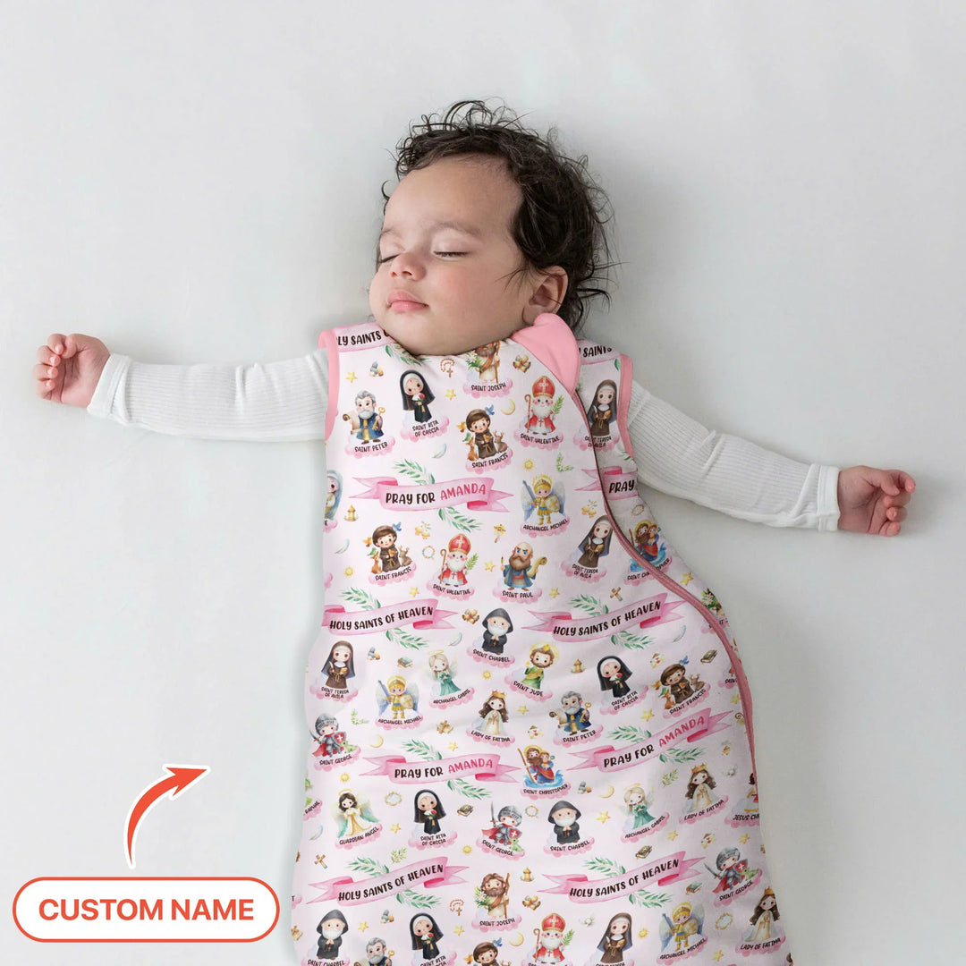 Holy Saints of Heaven Custom Name Bamboo Sleep Bag
