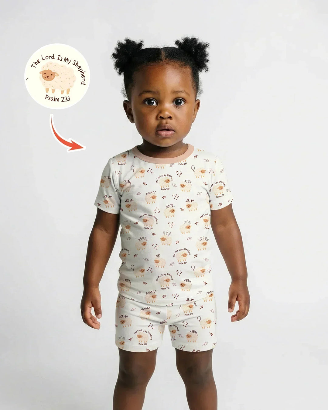 The Lord Is My Shepherd Baby Bamboo Two Piece Short Sleeve Shorts Pajama Set