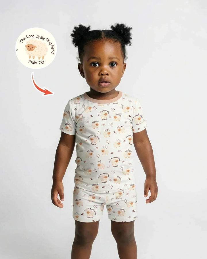The Lord Is My Shepherd Baby Bamboo Two Piece Short Sleeve Shorts Pajama Set