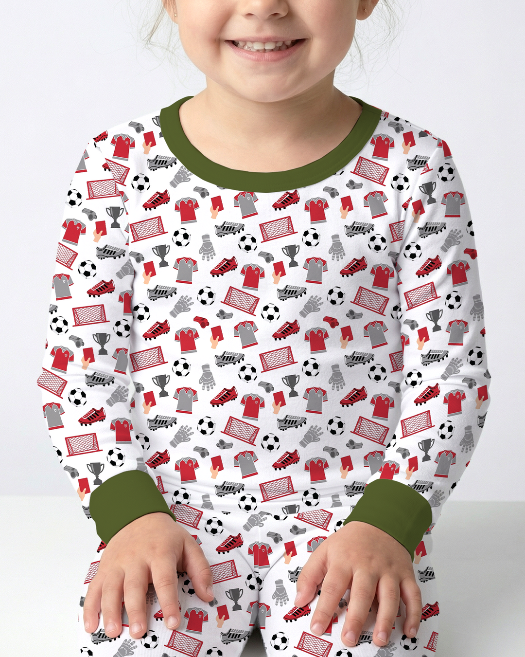 Soccer Gear Bamboo Two Piece Long Sleeve Pajama Set