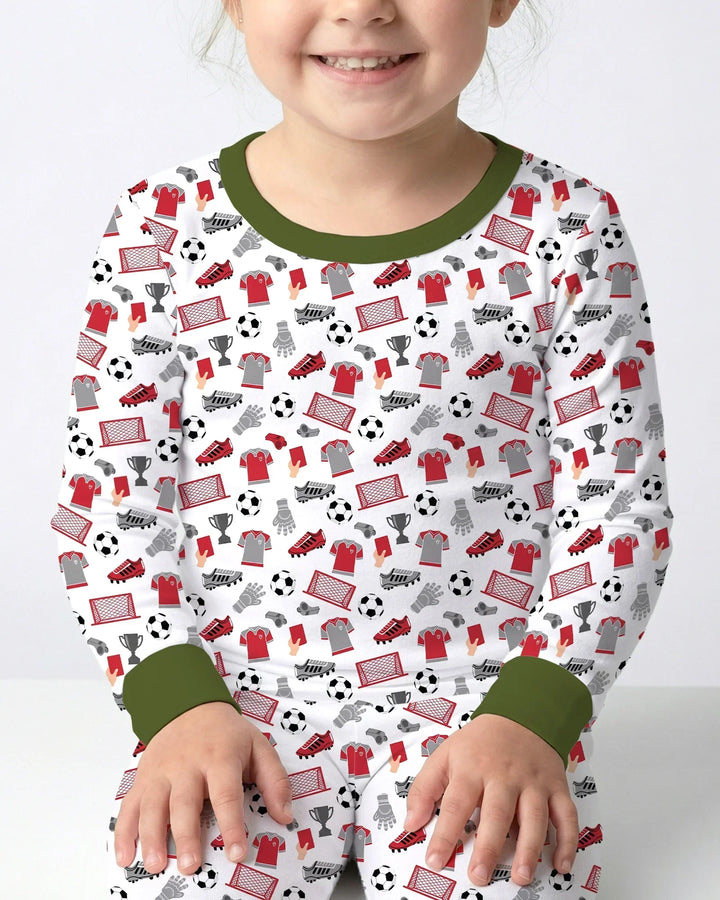 Soccer Gear Bamboo Two Piece Long Sleeve Pajama Set