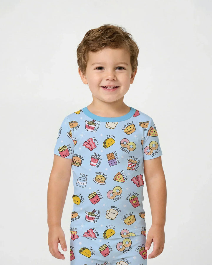 Kawaii Yummy Food Bamboo Two Piece Short Sleeve Pajama Set