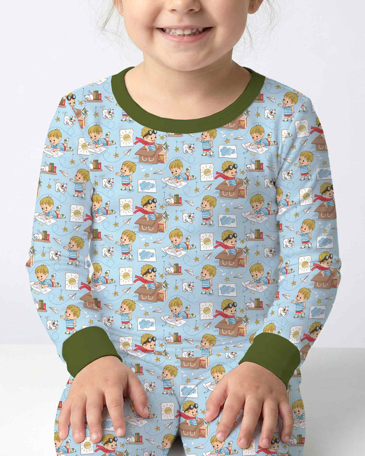 Tiny Explorer Tales Bamboo Two Piece Long Sleeve Pajama Set