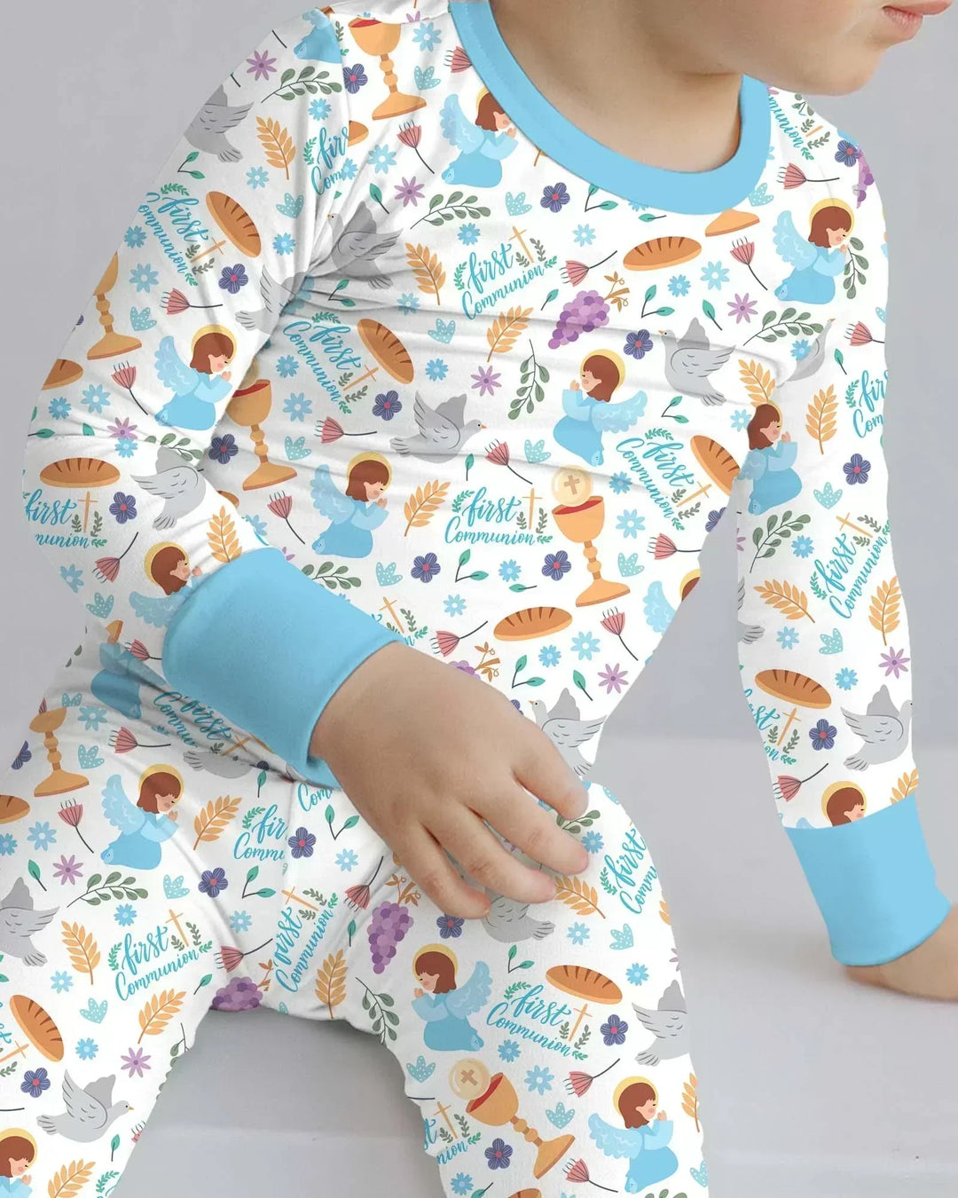 First Communion Bamboo Two Piece Long Sleeve Pajama Set