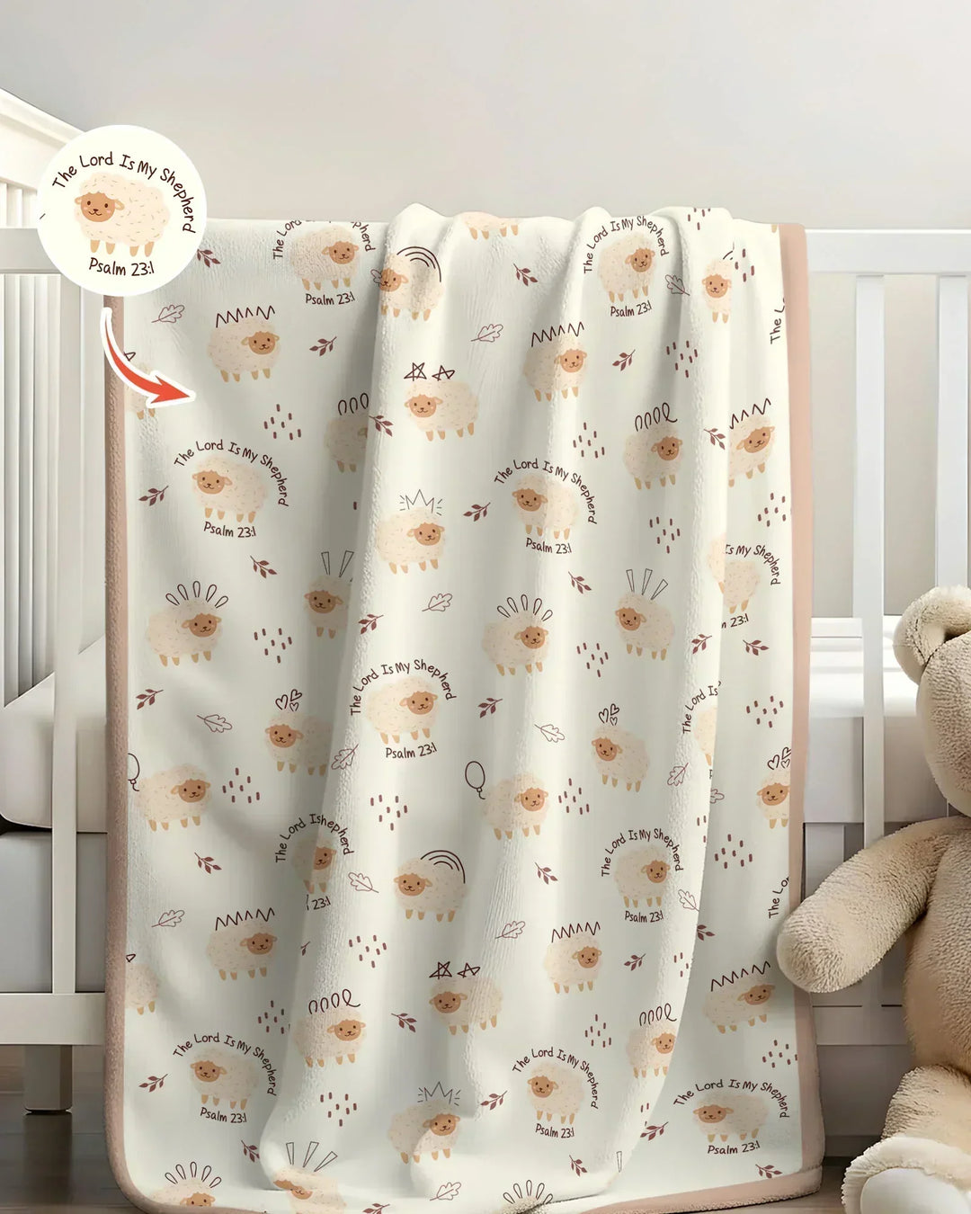 The Lord Is My Shepherd Baby Bamboo Blanket