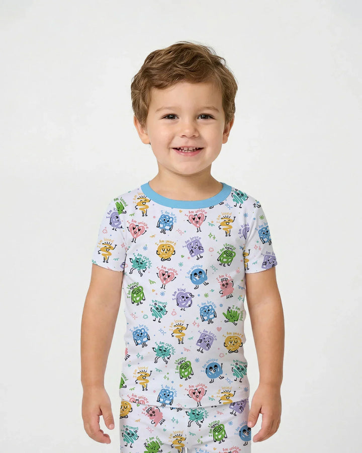 Positive Affirmations Bamboo Two Piece Short Sleeve Pajama Set