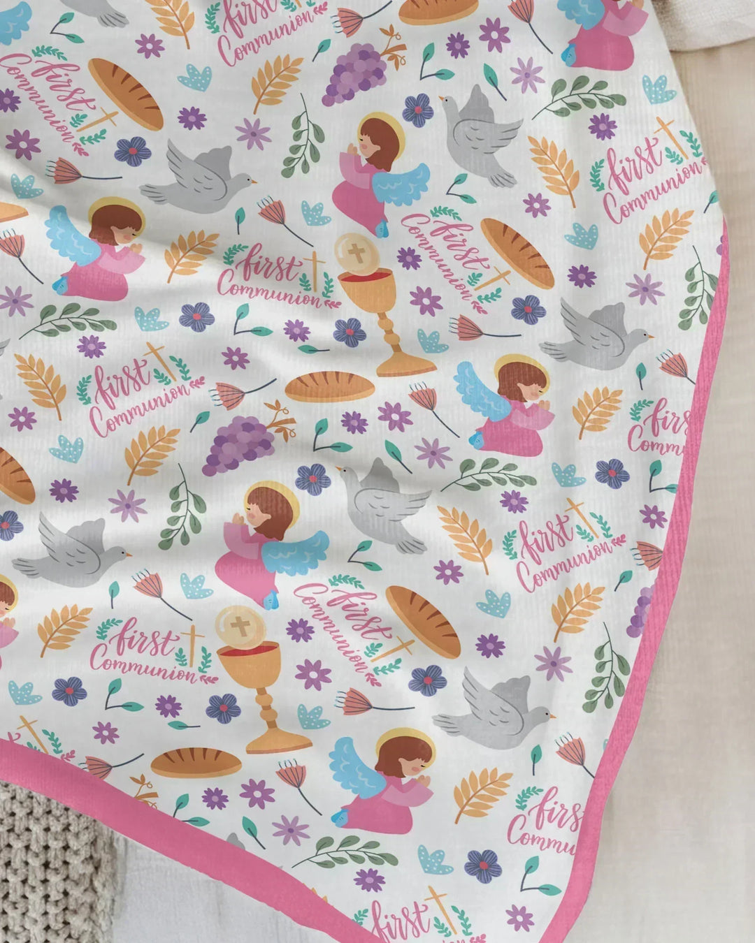 First Communion Bamboo Blanket