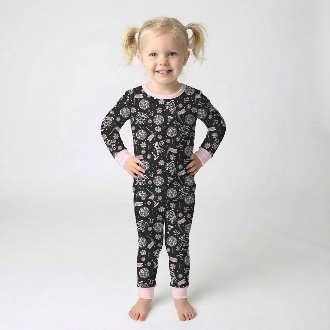 Disco New Years Eve Bamboo Two Piece Long Sleeve Pajama Set