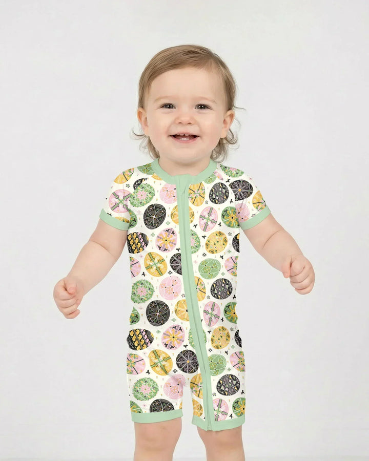 Pysanky Eggs Family Matching Bamboo Shorty Zippy