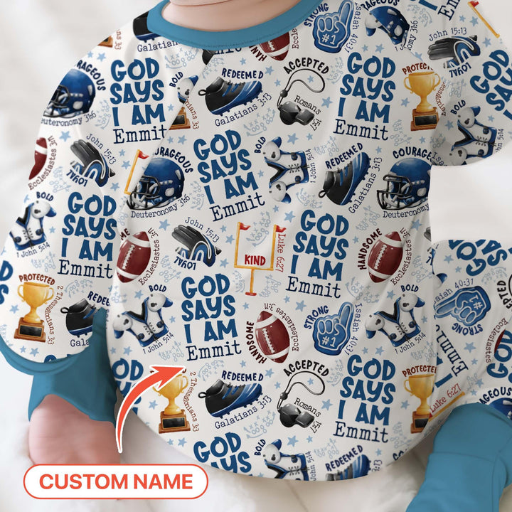 God Says I Am Touch Down Time Custom Name Bamboo Convertible Zippy