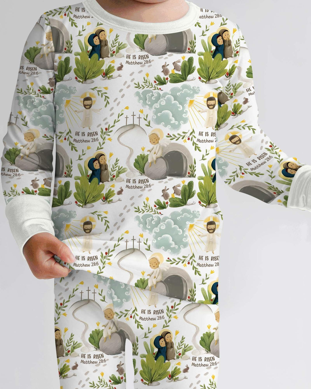 He Is Risen Bamboo Two Piece Long Sleeve Pajama Set