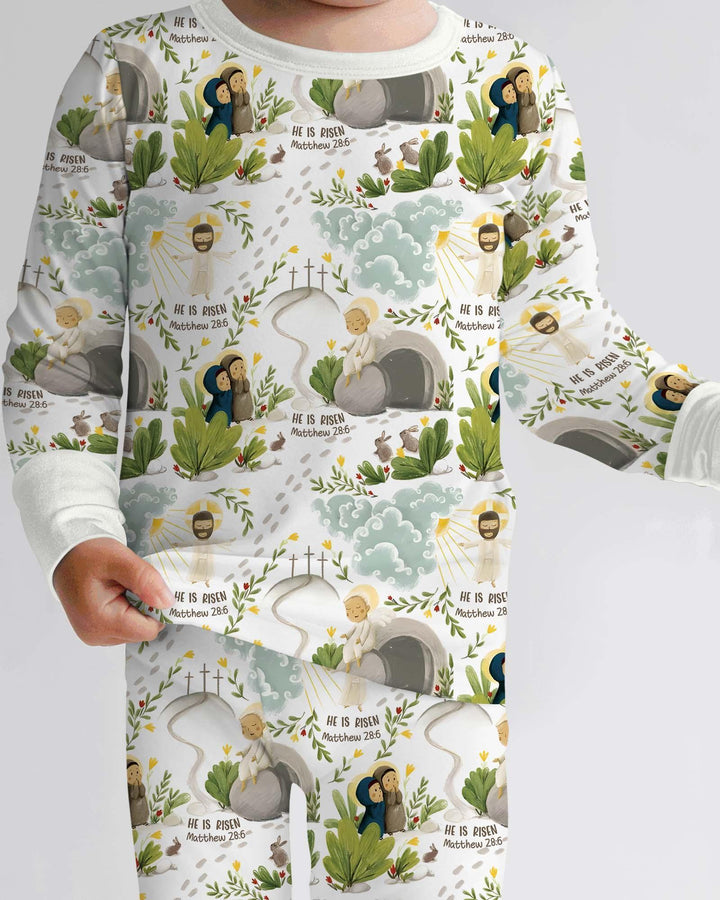 He Is Risen Bamboo Two Piece Long Sleeve Pajama Set
