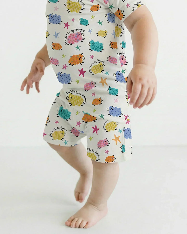 The Lord Is My Shepherd Bamboo Two Piece Short Sleeve Shorts Pajama Set
