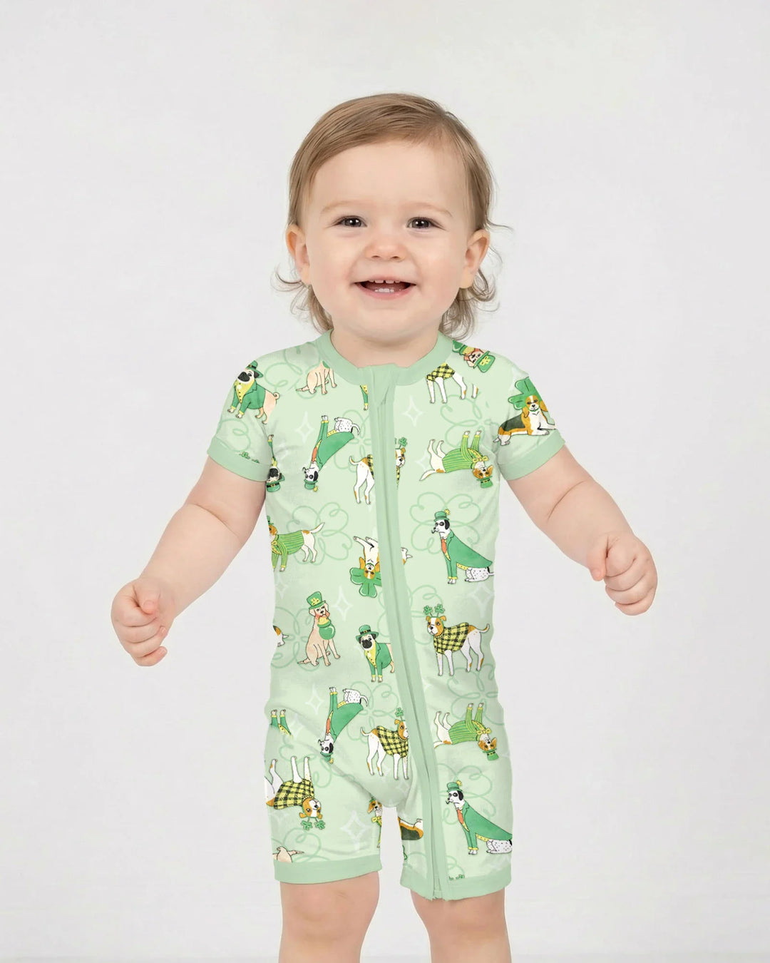 St. Patrick's Day Puppies Bamboo Shorty Zippy