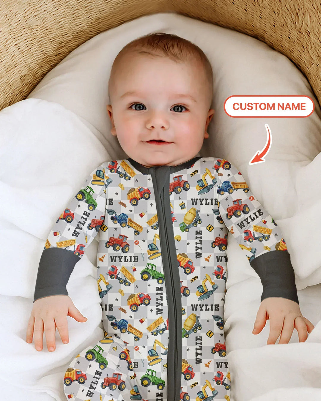 Under Construction Custom Name Bamboo Convertible Zippy